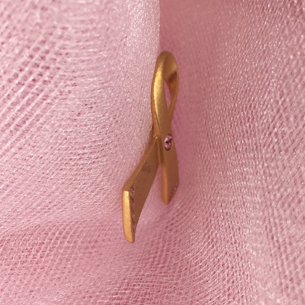 Breast Cancer Pin with Rhinestones - Picture 3 of 4